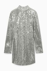 Cos recycled silver sequinned mini dress